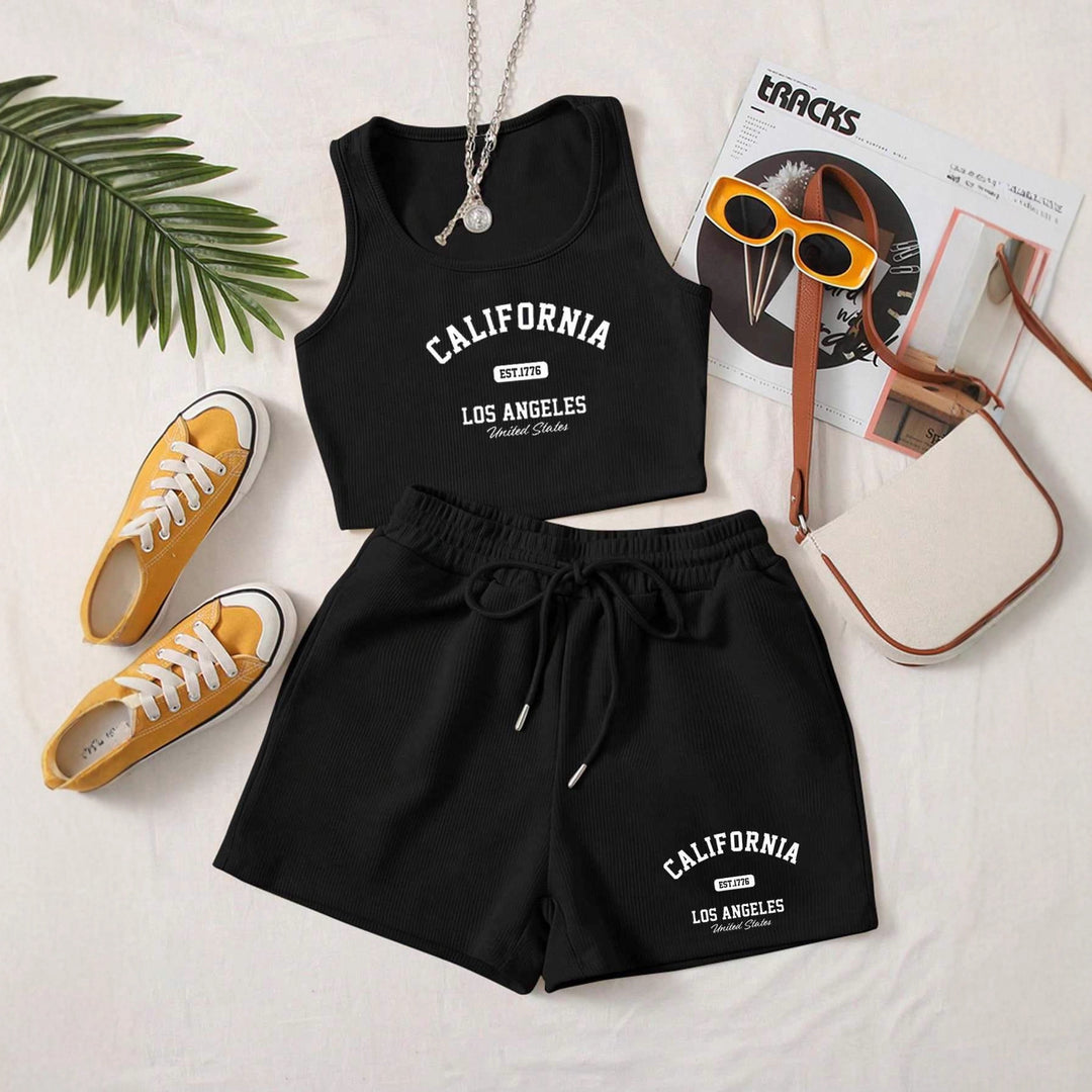 Damer Sportigt Tvådelat Set med Topp och Shorts Mirla-Eva Jonsson
