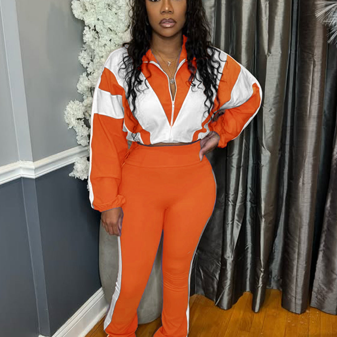 Damer Sportigt Tvådelat Set med cropped Jacka och figurnära Leggings Mirla-Eva Jonsson