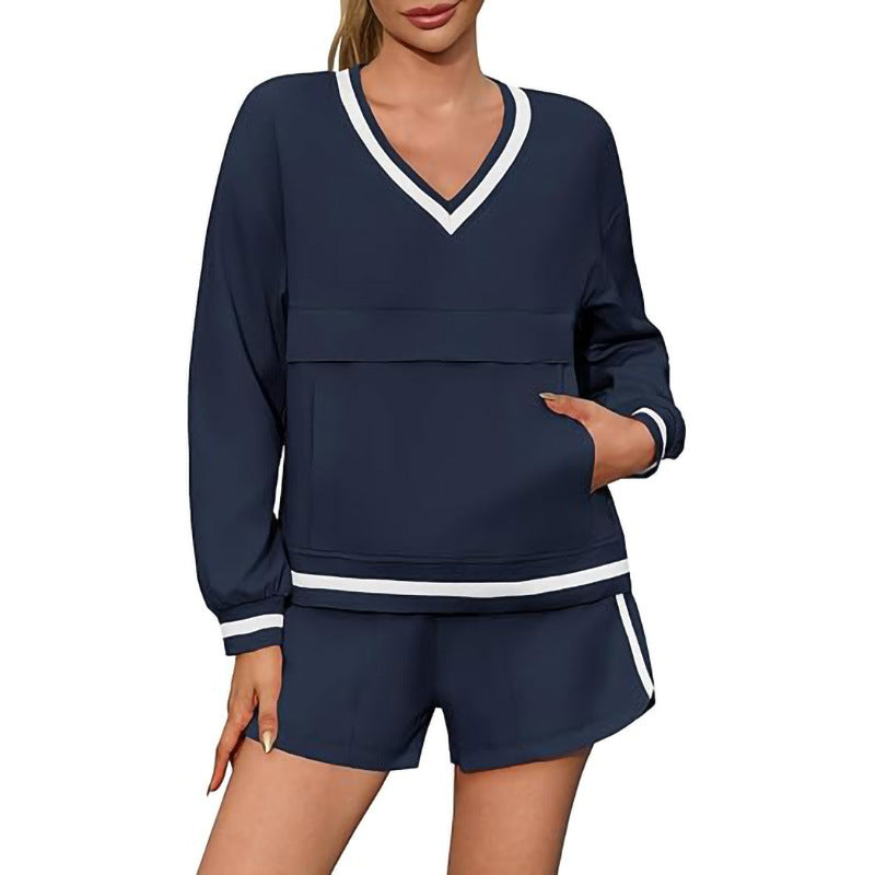 Damer Sportigt V-ringad topp med shorts Mirla-Eva Jonsson