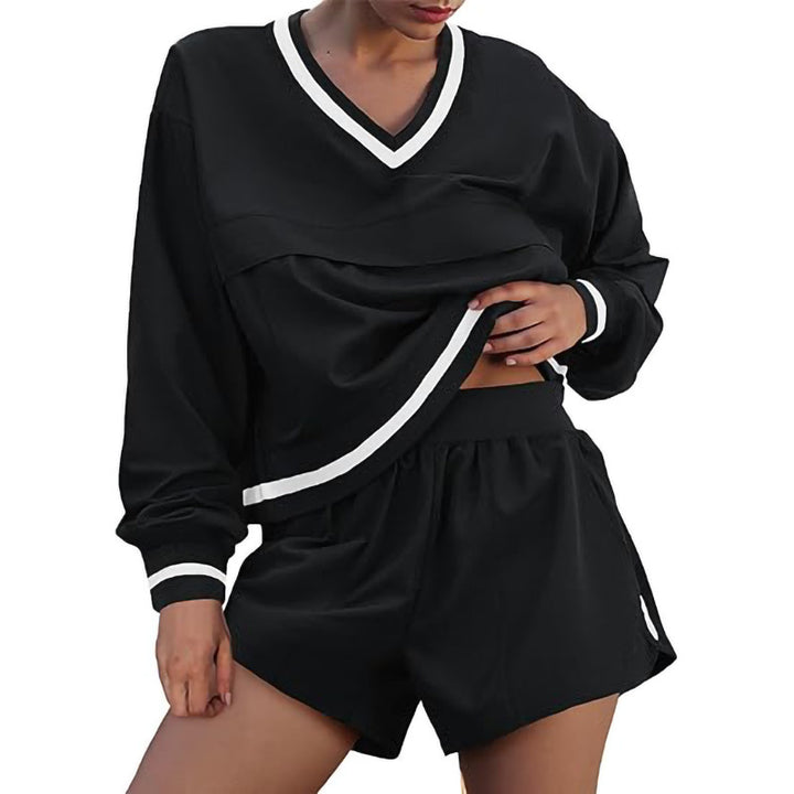 Damer Sportigt V-ringad topp med shorts Mirla-Eva Jonsson