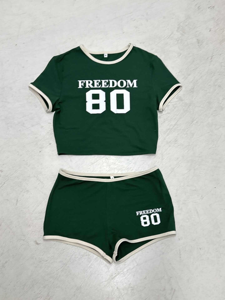 Damer Sportigt bandeau-top med trendiga mini-shorts Mirla-Eva Jonsson