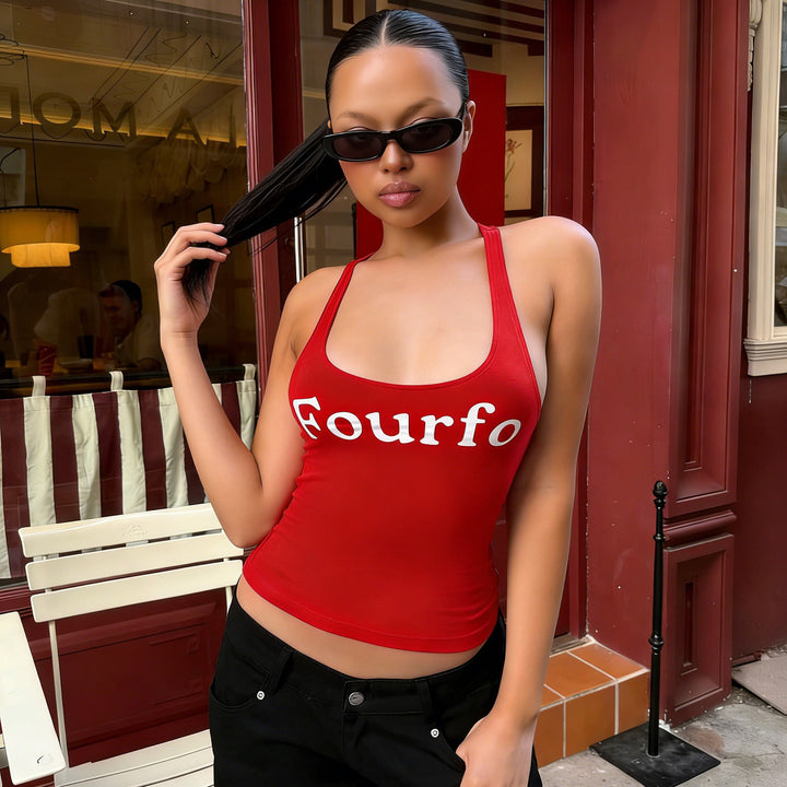 Damer Sportigt crop-top med hög krage och iögonfallande tryck Mirla-Eva Jonsson