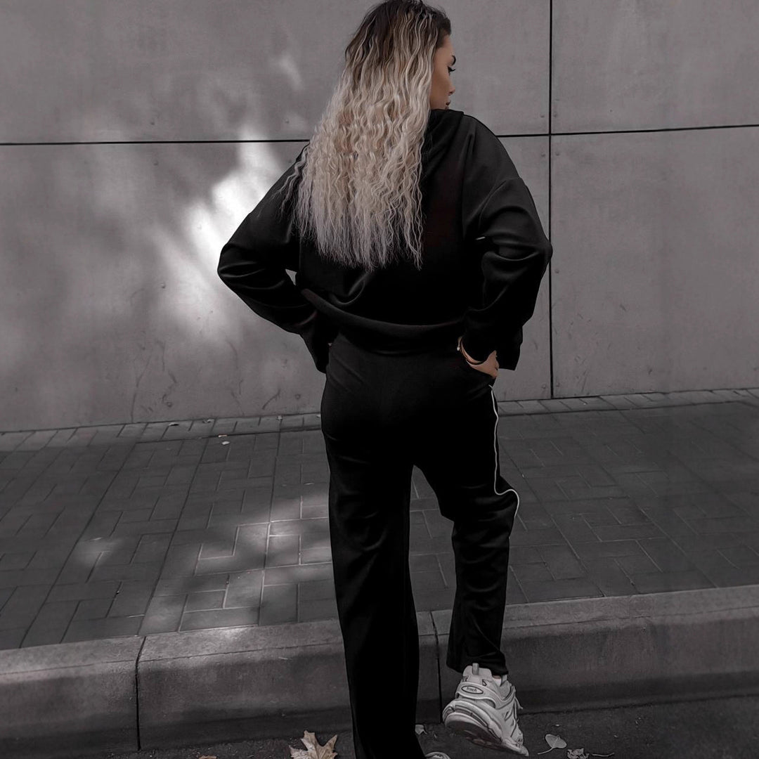 Damer Sportigt fleece-set med dragkedja och huva Eva Jonsson-Eva Jonsson