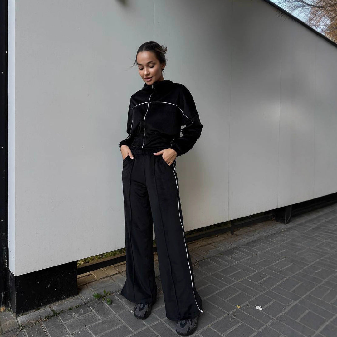 Damer Sportigt fleece-set med hög krage Mirla-Eva Jonsson