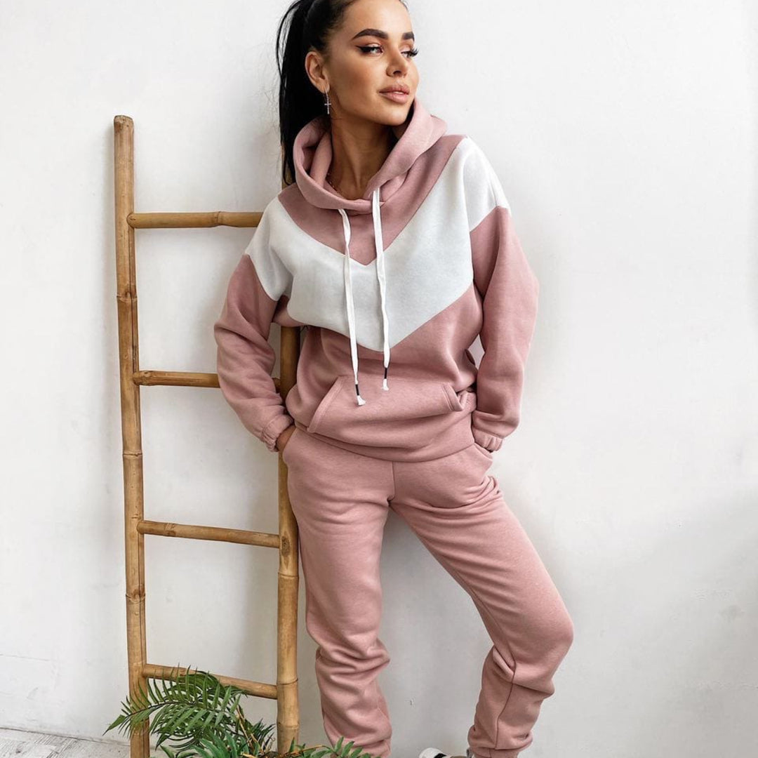 Damer Sportigt fleece-set med hög krage och elastisk midja Eva Jonsson-Eva Jonsson