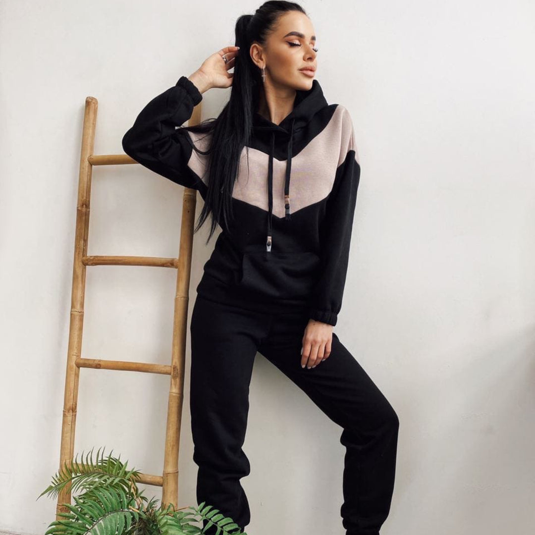 Damer Sportigt fleece-set med hög krage och elastisk midja Eva Jonsson-Eva Jonsson