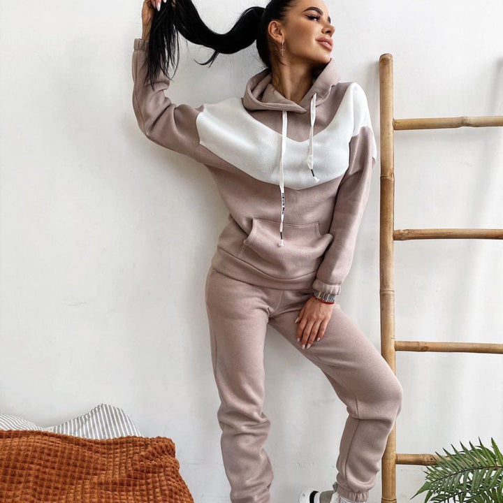 Damer Sportigt fleece-set med hög krage och elastisk midja Eva Jonsson-Eva Jonsson