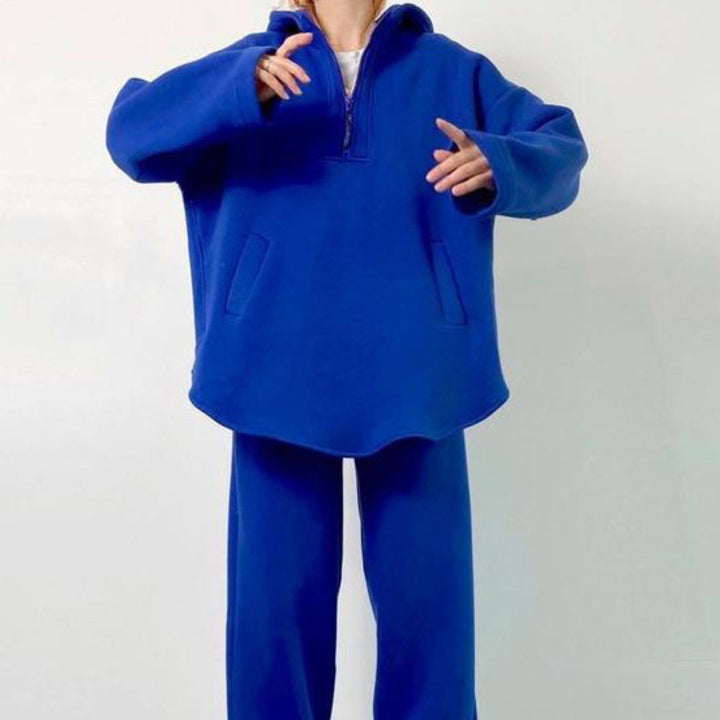 Damer Sportigt fleece-set med hög krage och funktionella fickor Eva Jonsson-Eva Jonsson