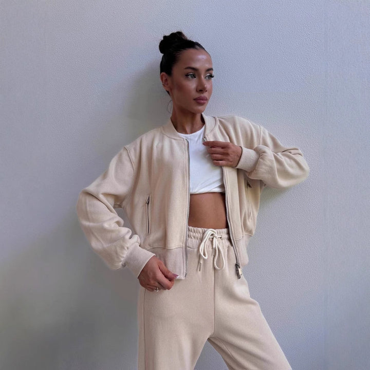Damer Sportigt fleece-set med hög krage och praktiska sidofickor Eva Jonsson-Eva Jonsson