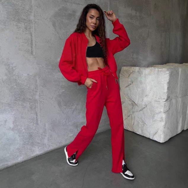 Damer Sportigt fleece-set med hög krage och praktiska sidofickor Eva Jonsson-Eva Jonsson