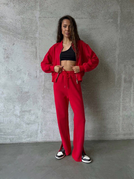 Damer Sportigt fleece-set med hög krage och praktiska sidofickor Eva Jonsson-Eva Jonsson