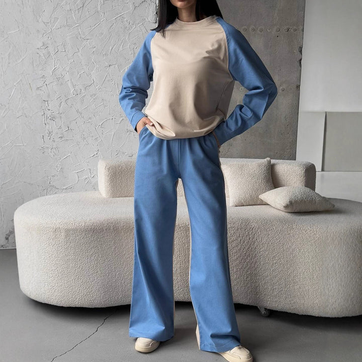 Damer Sportigt fritids-set med kontrasterande ärmar och mjuka material Mirla-Eva Jonsson