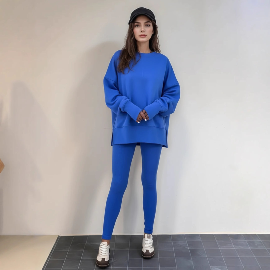Damer Sportigt fritids-set med mjuk sweatshirt och bekväma leggings Mirla-Eva Jonsson