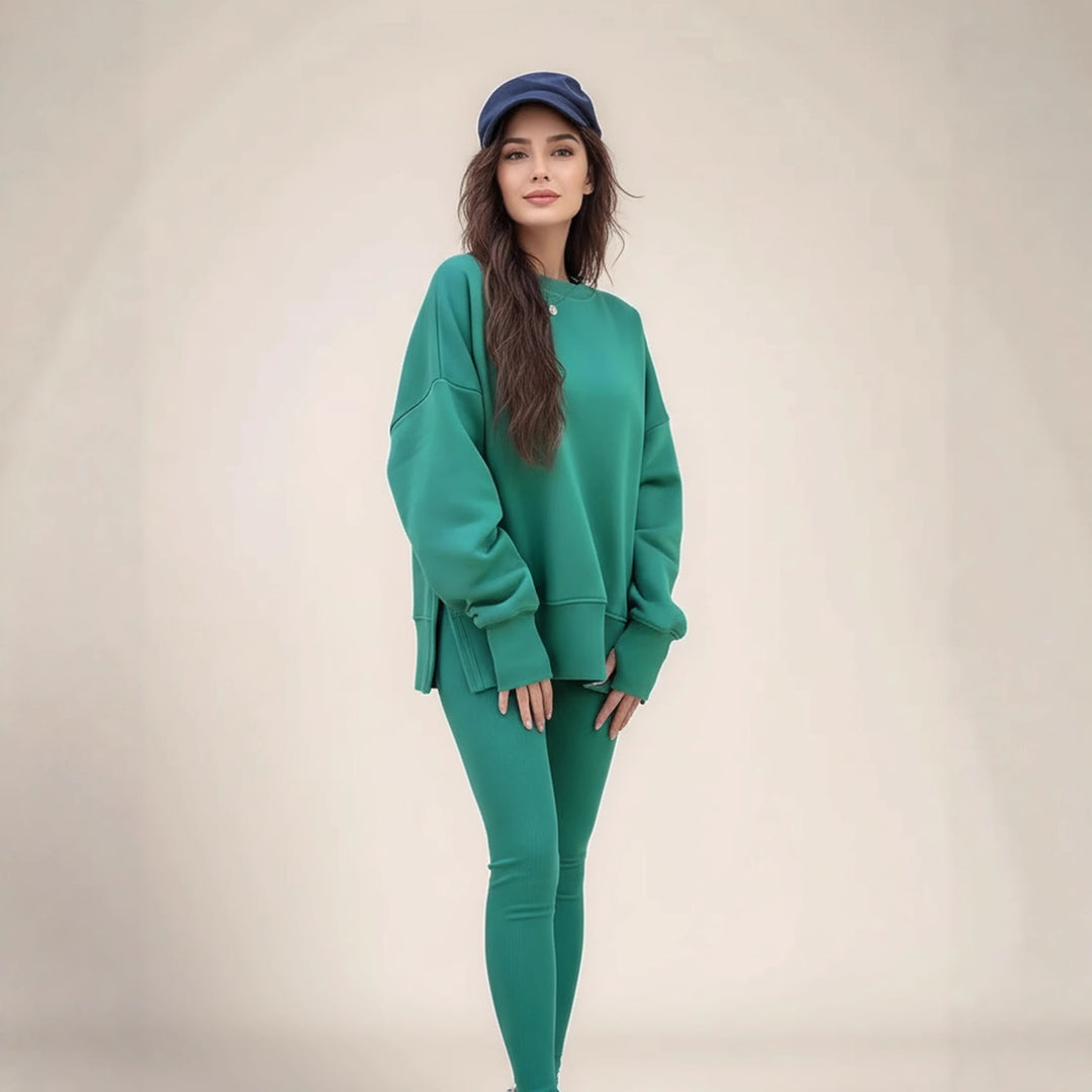 Damer Sportigt fritids-set med mjuk sweatshirt och bekväma leggings Mirla-Eva Jonsson