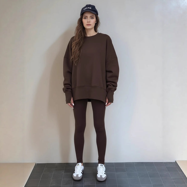 Damer Sportigt fritids-set med mjuk sweatshirt och bekväma leggings Mirla-Eva Jonsson