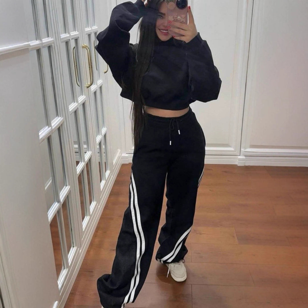 Damer Sportigt hoodie- och joggerset med andningsbart material Mirla-Eva Jonsson