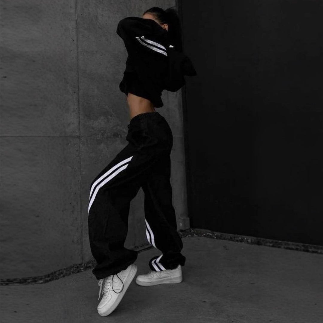 Damer Sportigt hoodie- och joggerset med andningsbart material Mirla-Eva Jonsson
