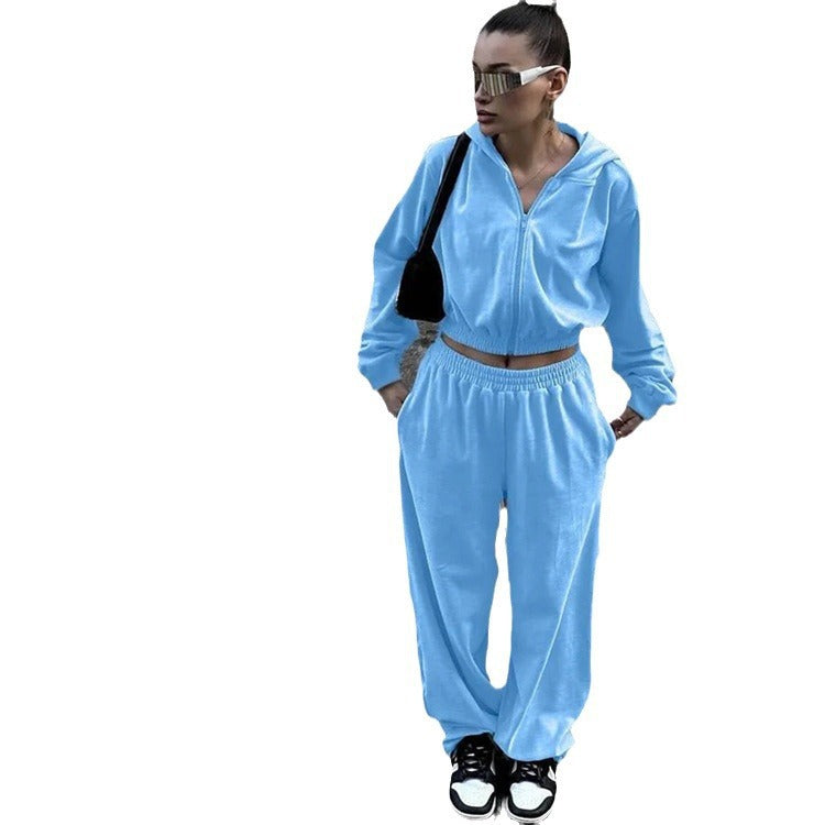Damer Sportigt hoodie-set med elastisk midja och avslappnad passform Mirla-Eva Jonsson