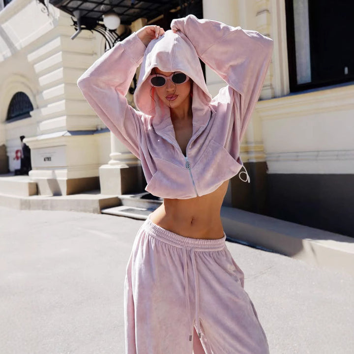 Damer Sportigt hoodie-set med vadderat material och lös passform Mirla-Eva Jonsson