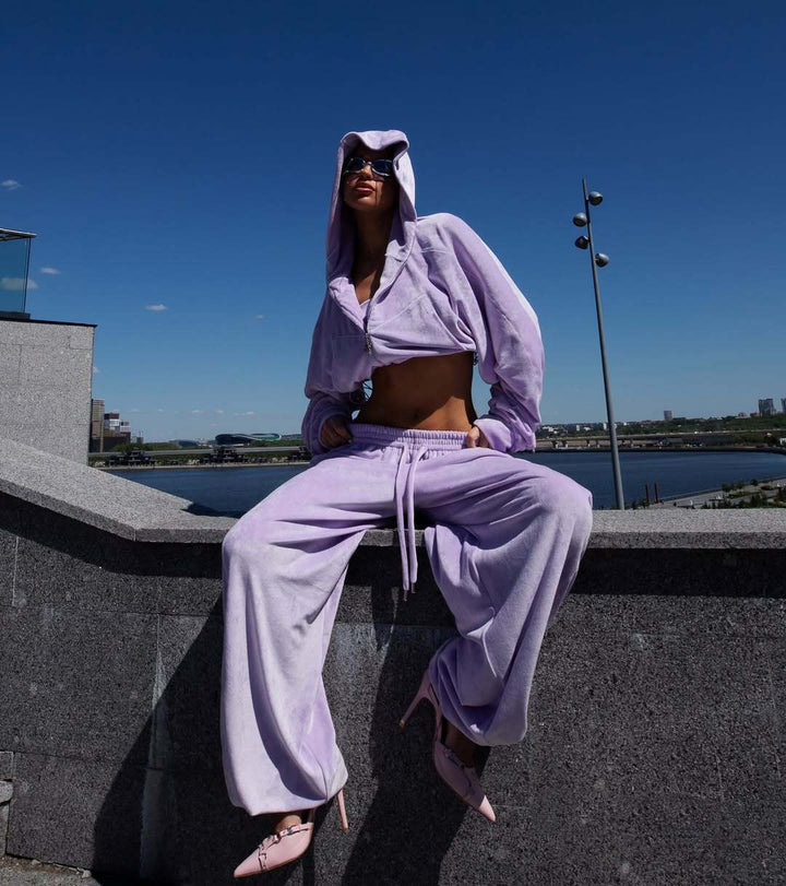 Damer Sportigt hoodie-set med vadderat material och lös passform Mirla-Eva Jonsson