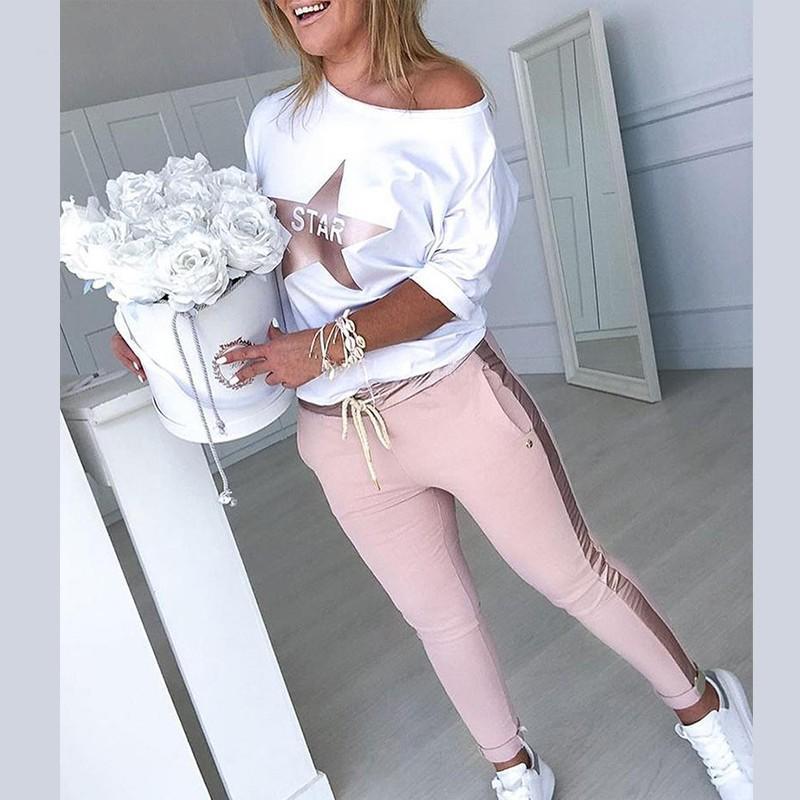 Damer Sportigt set med avslappnad crop-top och bekväma leggings Mirla-Eva Jonsson