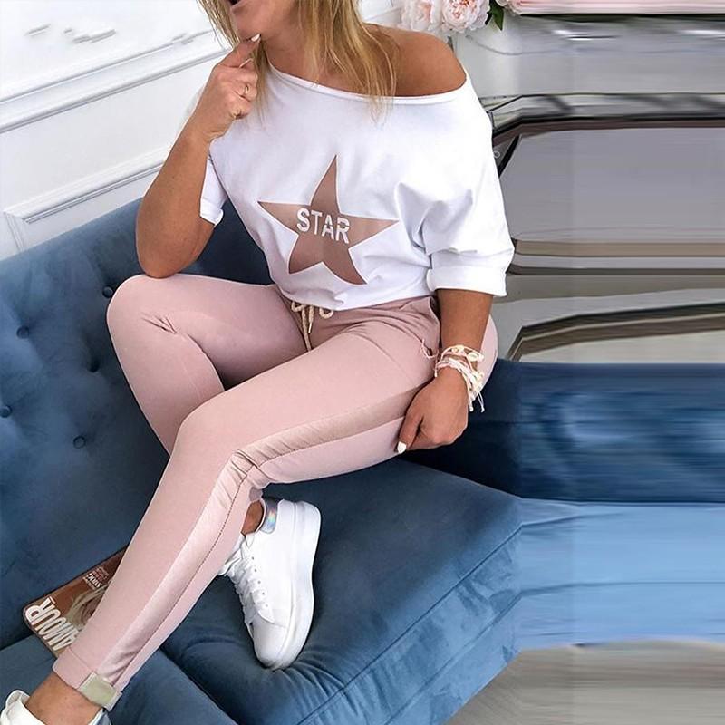 Damer Sportigt set med avslappnad crop-top och bekväma leggings Mirla-Eva Jonsson