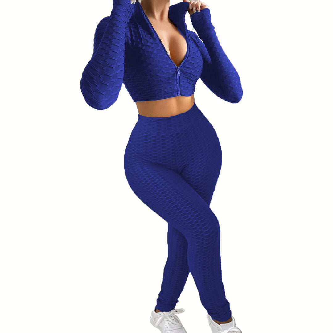 Damer Sportigt set med strukturerad topp och leggings Mirla-Eva Jonsson