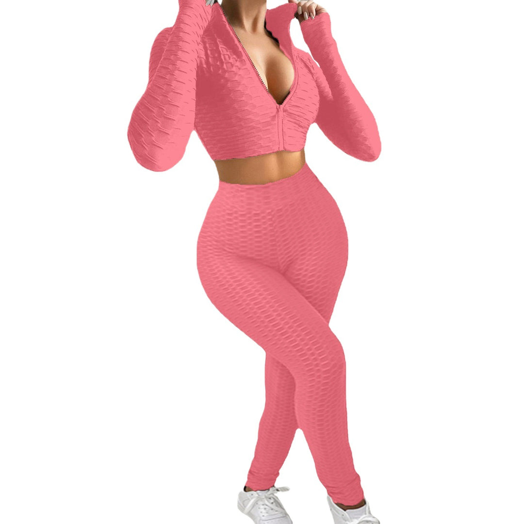 Damer Sportigt set med strukturerad topp och leggings Mirla-Eva Jonsson