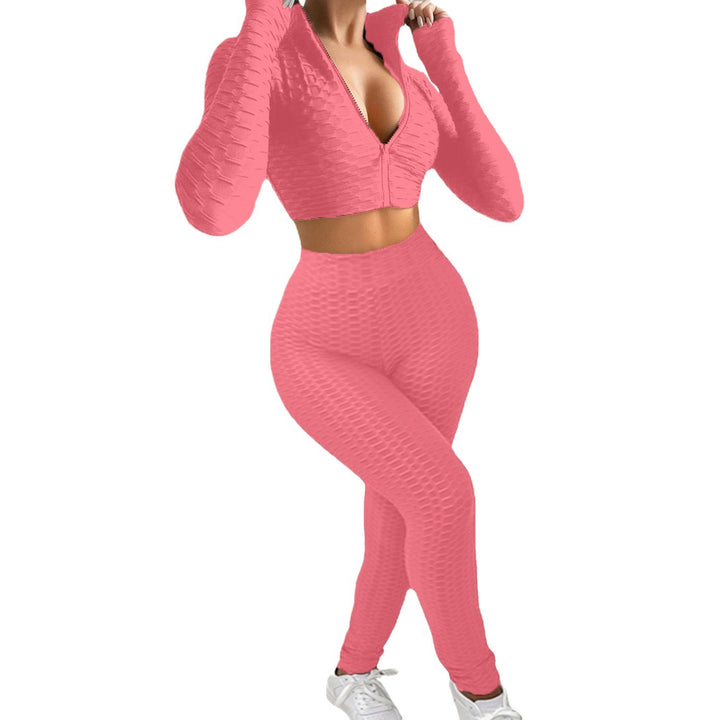 Damer Sportigt set med strukturerad topp och leggings Mirla-Eva Jonsson