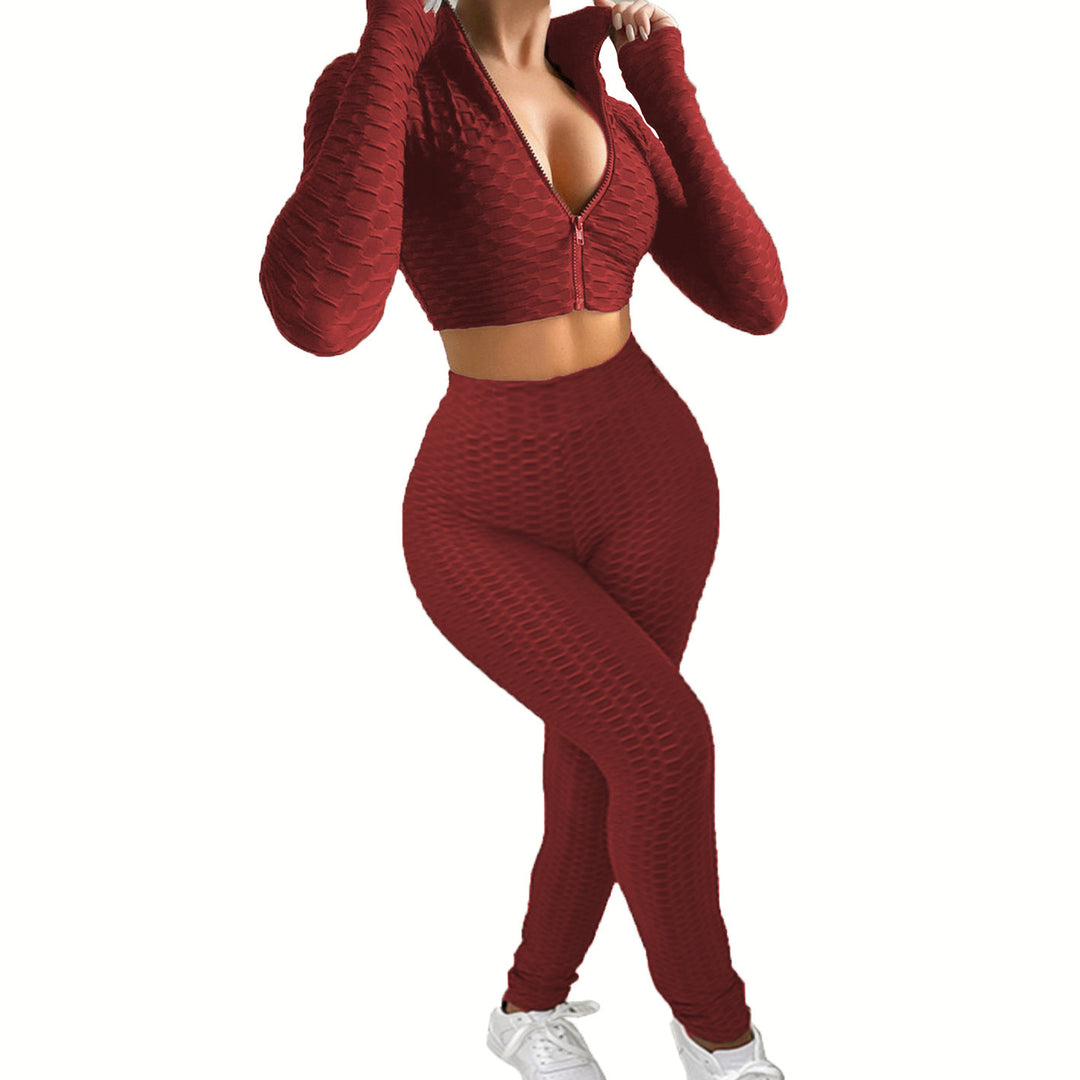 Damer Sportigt set med strukturerad topp och leggings Mirla-Eva Jonsson
