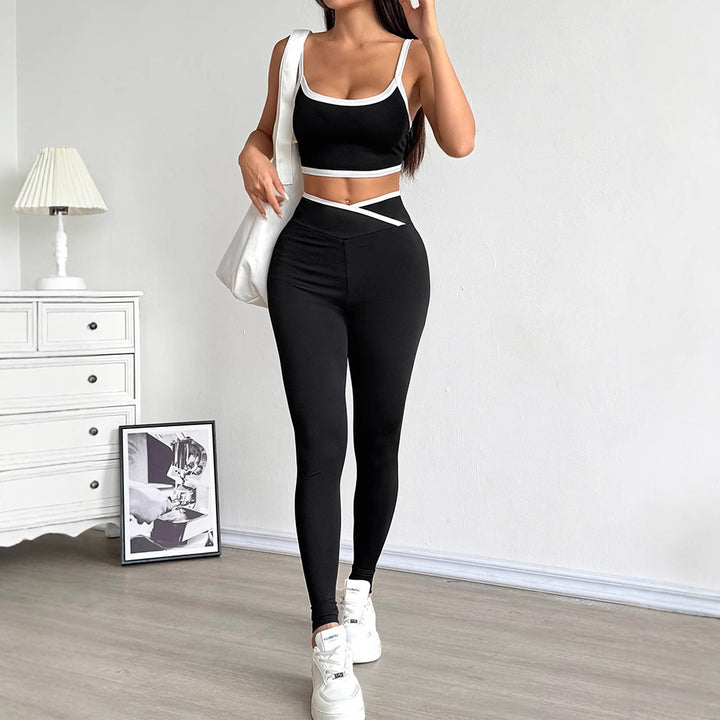 Damer Sportigt set med tajt överdel och högt skurna leggings Mirla-Eva Jonsson