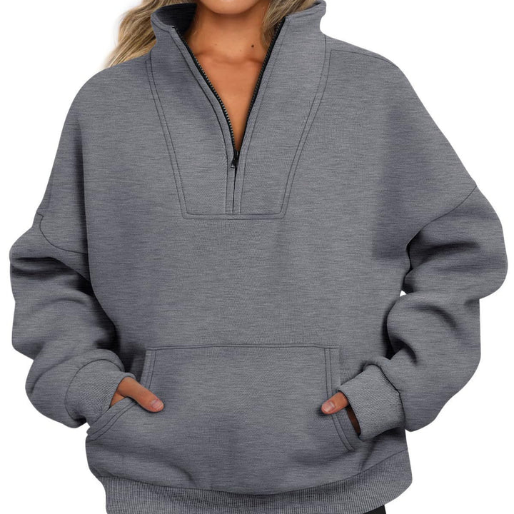 Damer Ståkrage Huvtröja med praktiska fickor Eva Jonsson-Eva Jonsson