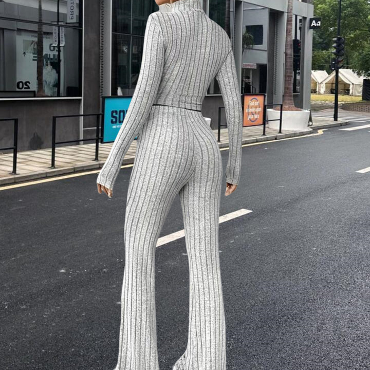 Damer Stickad Crop-Top och Palazzo-byxor Set Mirla-Eva Jonsson