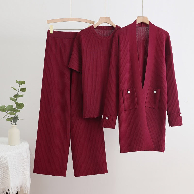Damer Stickade Loungewear Set med långa ärmar och praktiska fickor Mirla-Eva Jonsson