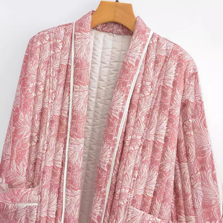 Damer Stilfull Quilted Jacka med Blommönster Mirla-Eva Jonsson