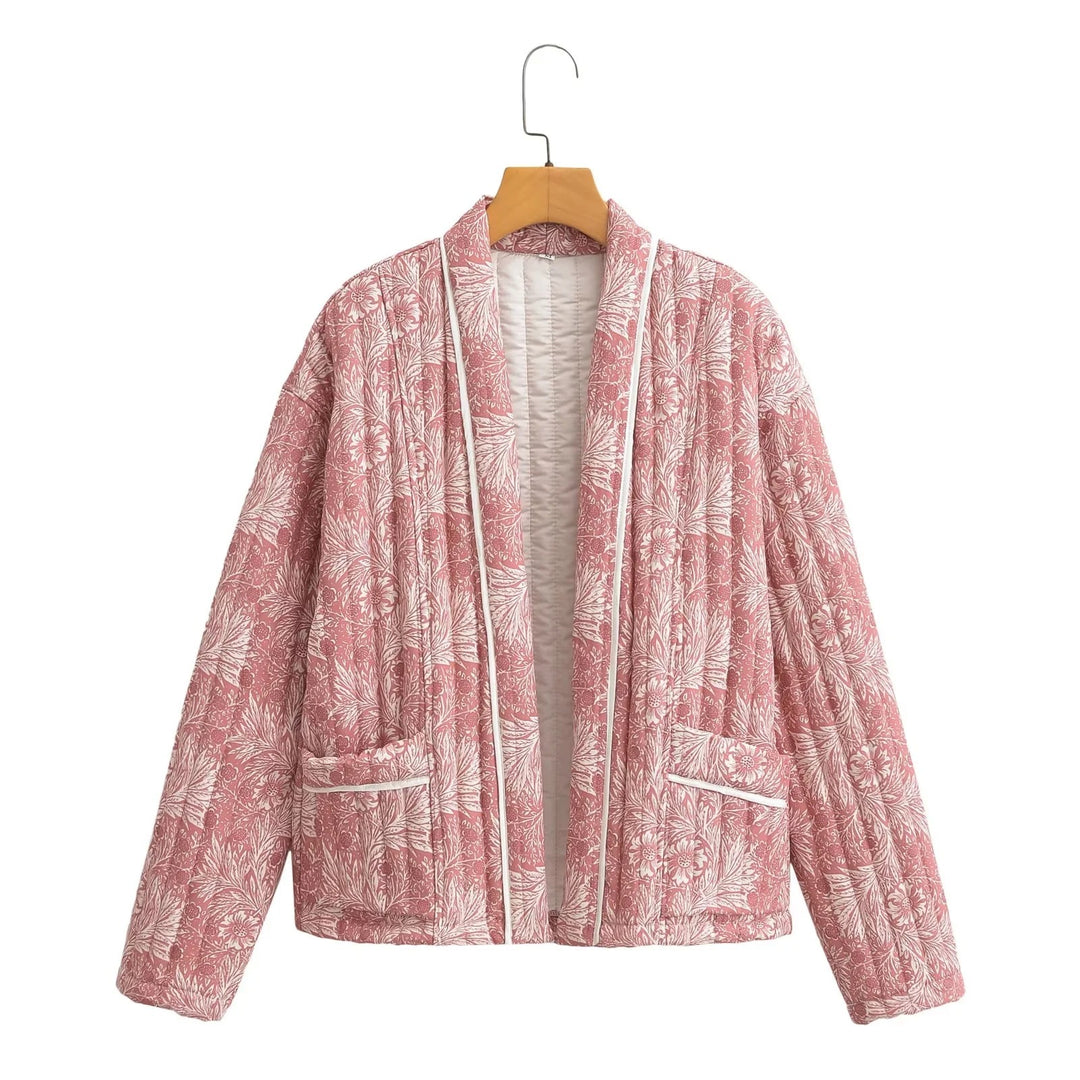 Damer Stilfull Quilted Jacka med Blommönster Mirla-Eva Jonsson