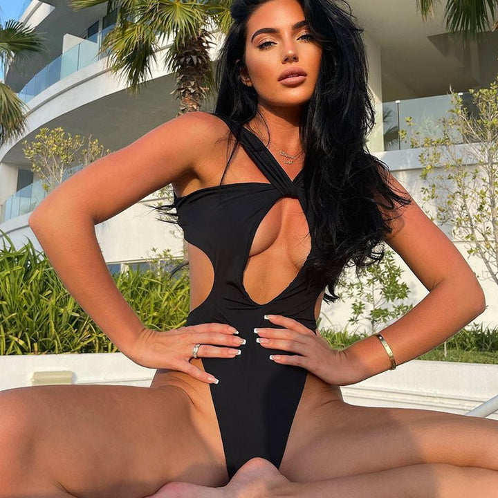 Damer Stilfull baddräkt med raffinerad korsdesign Eva Jonsson-Eva Jonsson