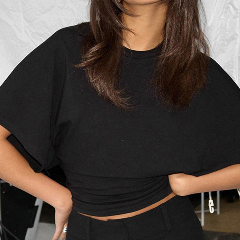 Damer Stilig Crop-Top med löst snitt och rund halsringning Mirla-Eva Jonsson