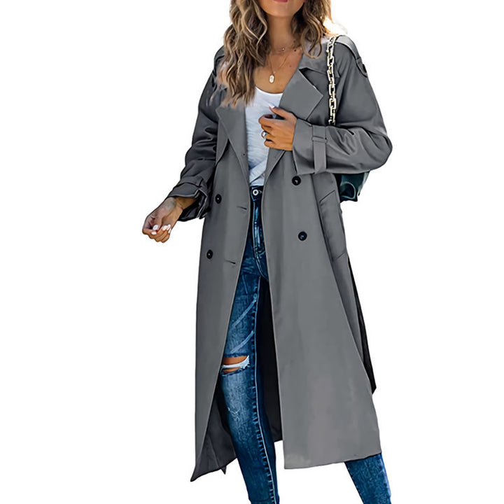 Damer Stilig Trenchcoat med dubbel knapprad och avslappnad passform Eva Jonsson-Eva Jonsson