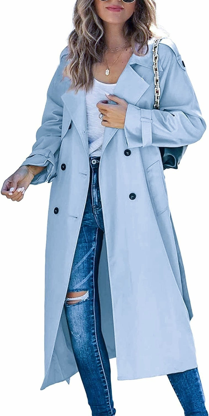 Damer Stilig Trenchcoat med dubbel knapprad och avslappnad passform Eva Jonsson-Eva Jonsson
