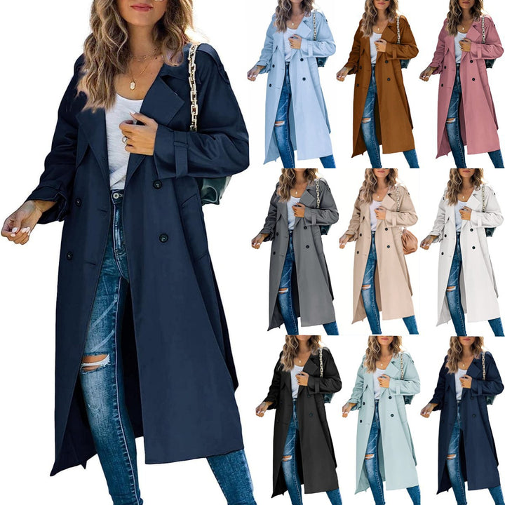 Damer Stilig Trenchcoat med dubbel knapprad och avslappnad passform Eva Jonsson-Eva Jonsson