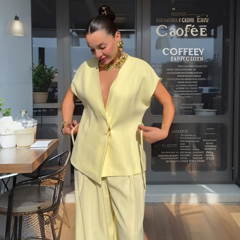 Damer Stilig Wrap-Topp med smickrande V-ringning Mirla-Eva Jonsson