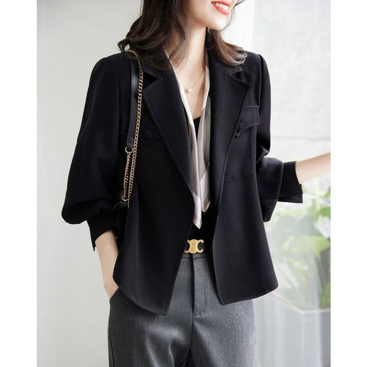 Damer Stilren Blazer med Strukturerade Puffärmar Mirla-Eva Jonsson