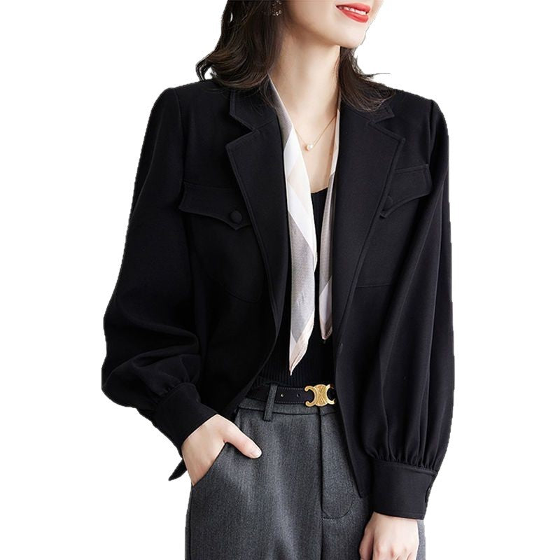 Damer Stilren Blazer med Strukturerade Puffärmar Mirla-Eva Jonsson