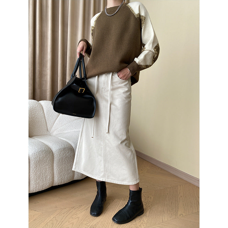 Damer Stilren Maxi Kjol med Eleganta Stretch Detaljer Mirla-Eva Jonsson