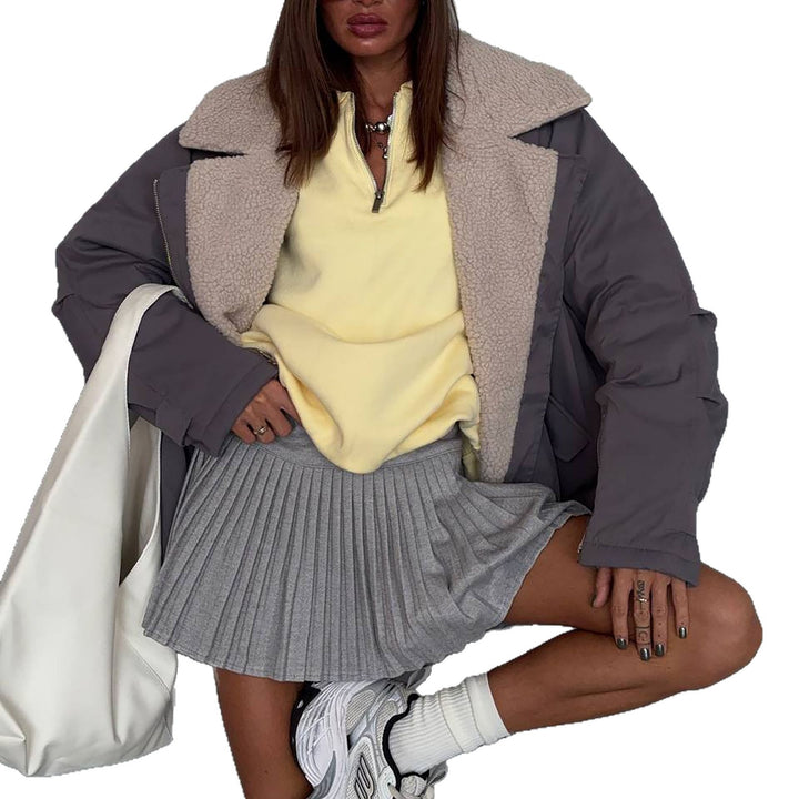 Damer Stilren Oversized Jacka med Teddy Foder Mirla-Eva Jonsson