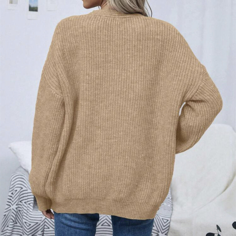 Damer Stor stickad cardigan med voluminösa ärmar och elegant struktur Eva Jonsson-Eva Jonsson