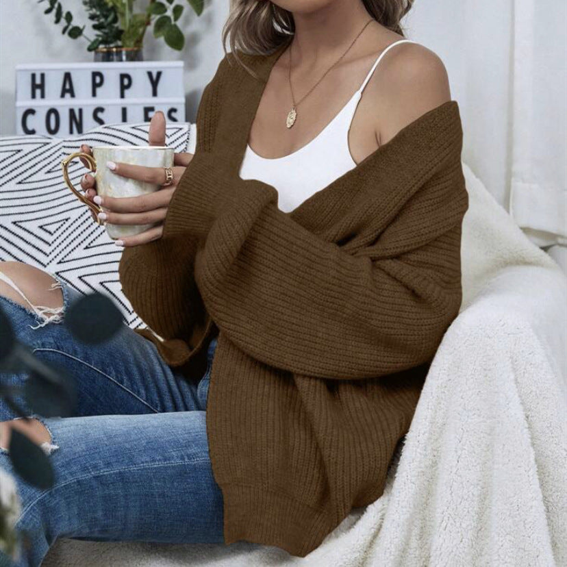 Damer Stor stickad cardigan med voluminösa ärmar och elegant struktur Eva Jonsson-Eva Jonsson