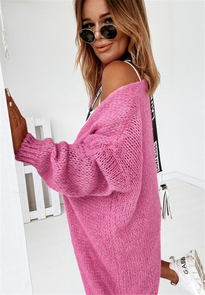 Damer Stort Oversized Stickad cardigan med lös maska Mirla-Eva Jonsson