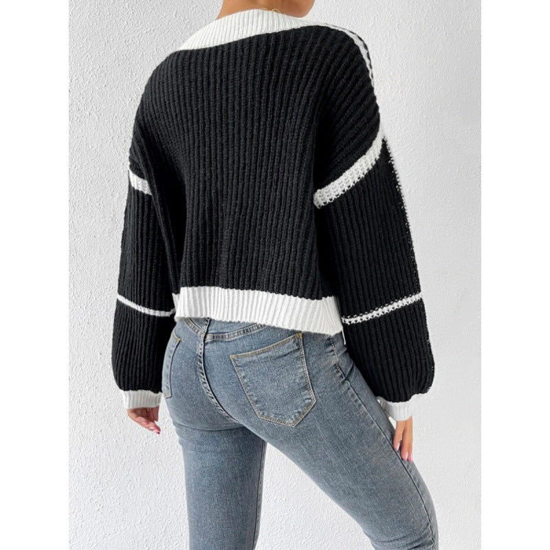 Damer Stort Stickat Cardigan med Voluminösa Ärmar Mirla-Eva Jonsson